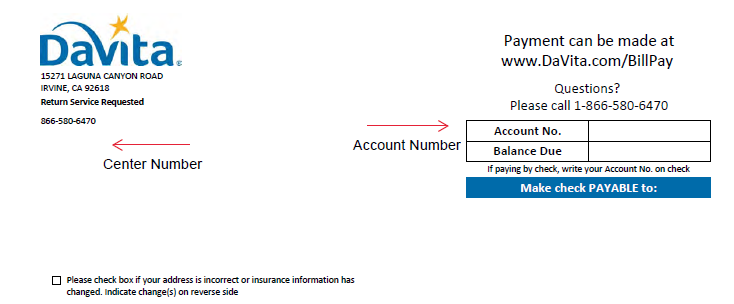  account number and center number on statement