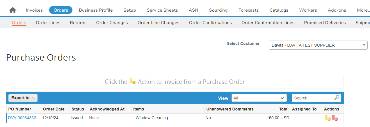 purchase orders portal