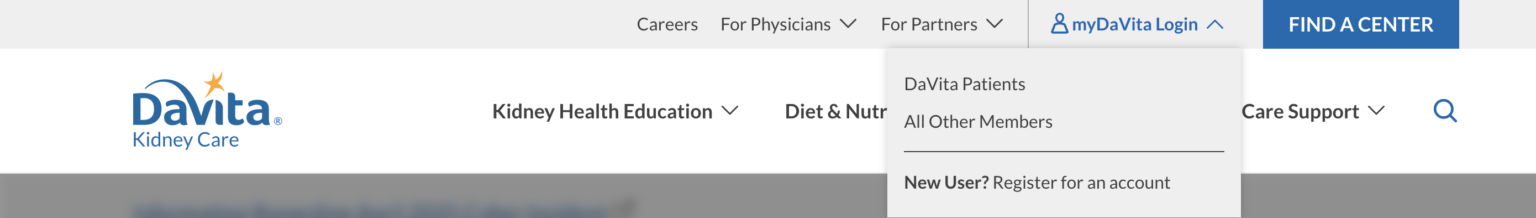 Login menu (Not logged in)