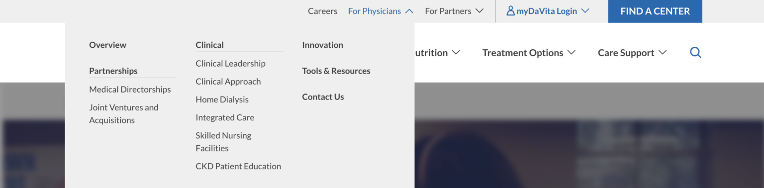 Utility navigation (Megamenu Open)