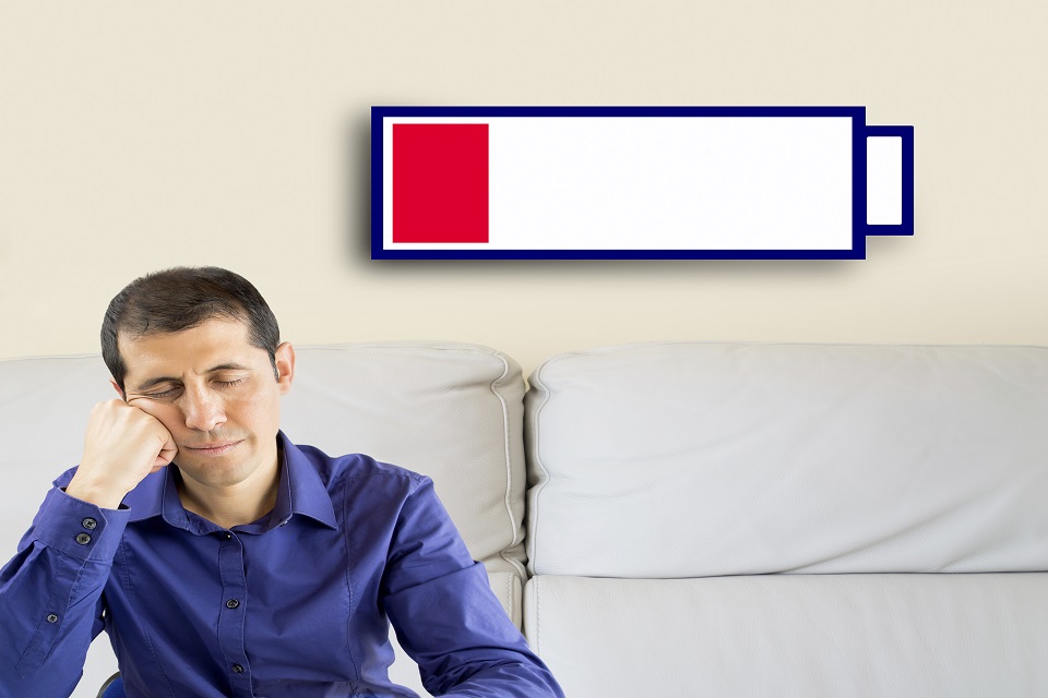 man with the low battery