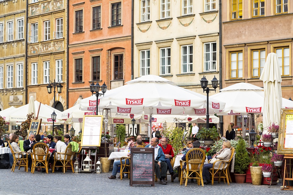 Street Restaurant in Old Town Warsaw, Poland