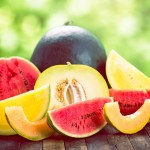 Fresh watermelons and melons