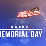 Happy Memorial Day Text with American Flag