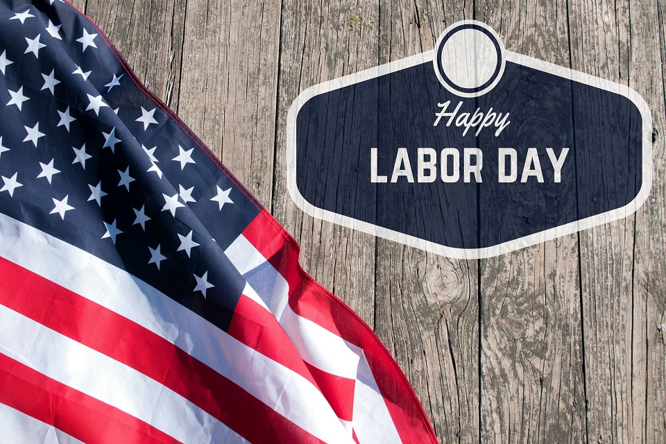 Happy Labor Day.  American flag.