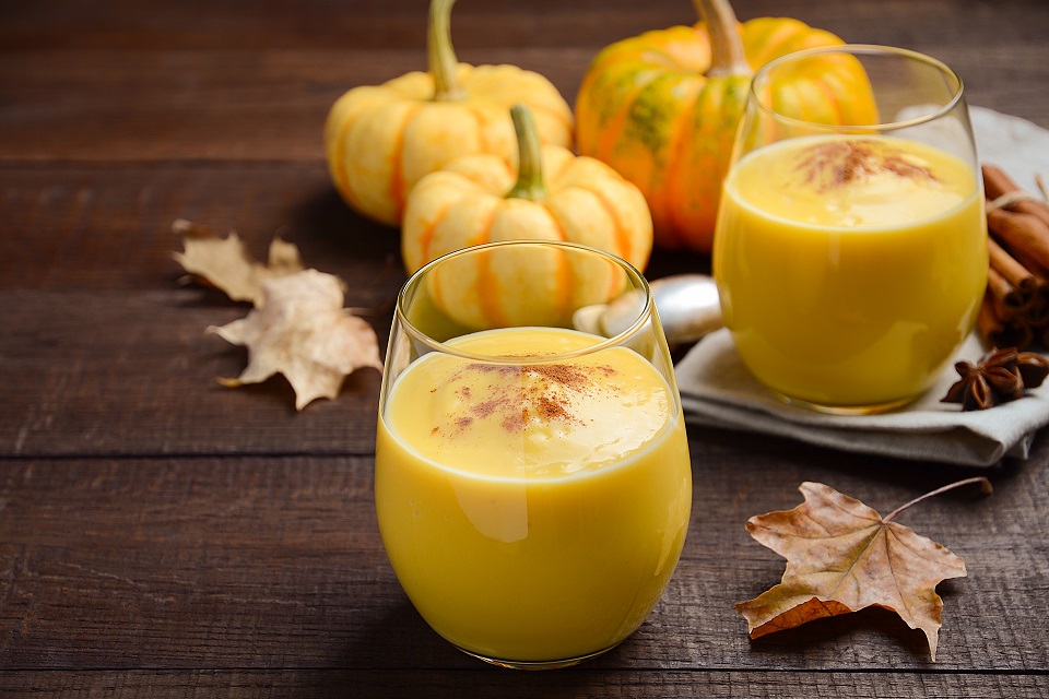 Pumpkin smoothie with spices.