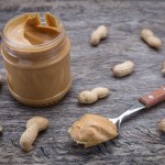 Peanut cream in a jar. Dietary foods for the heart.