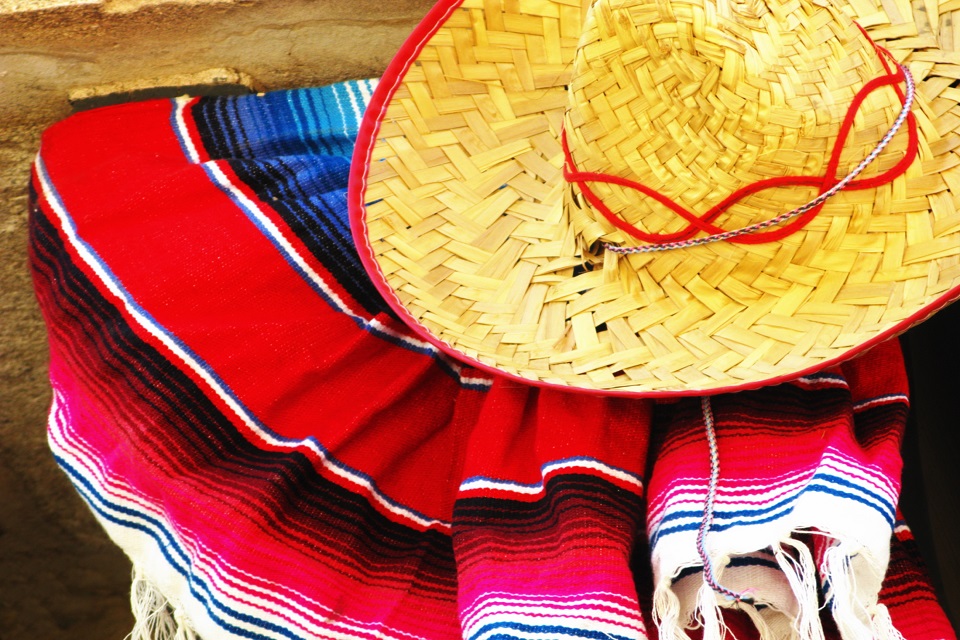Hat Sombrero Mexican Blanket