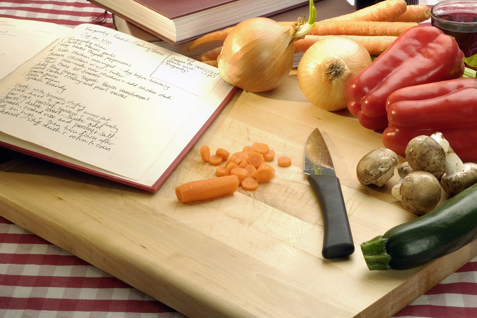 Recipe and vegetables