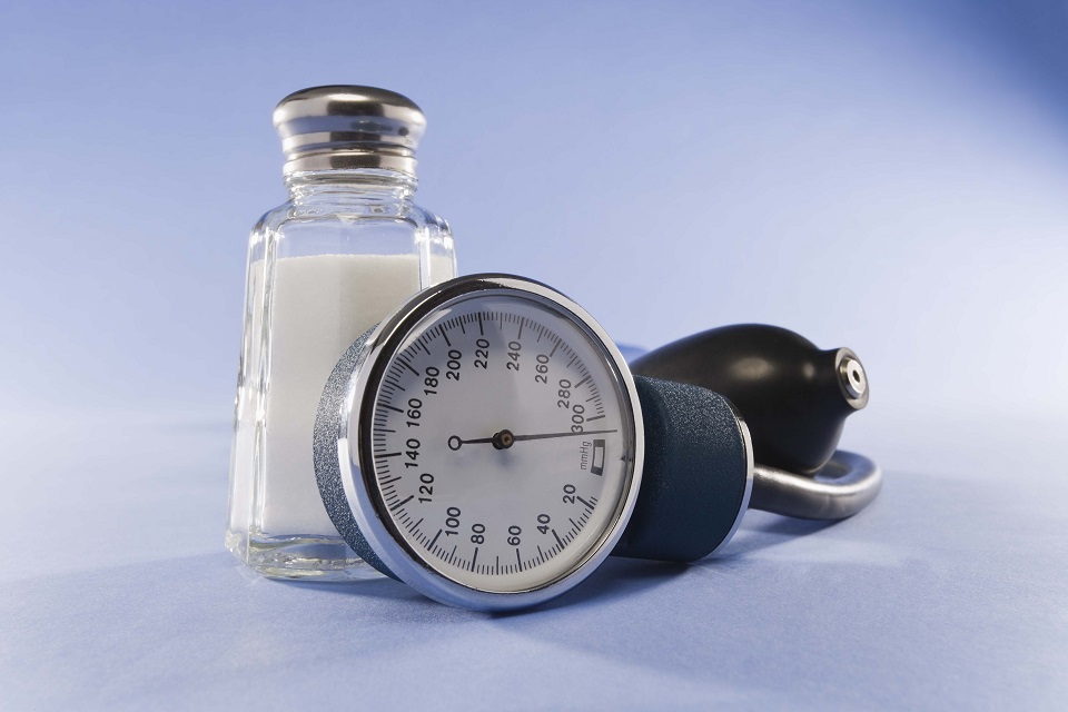 Blood pressure cuff and salt