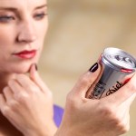 Woman checking for calories