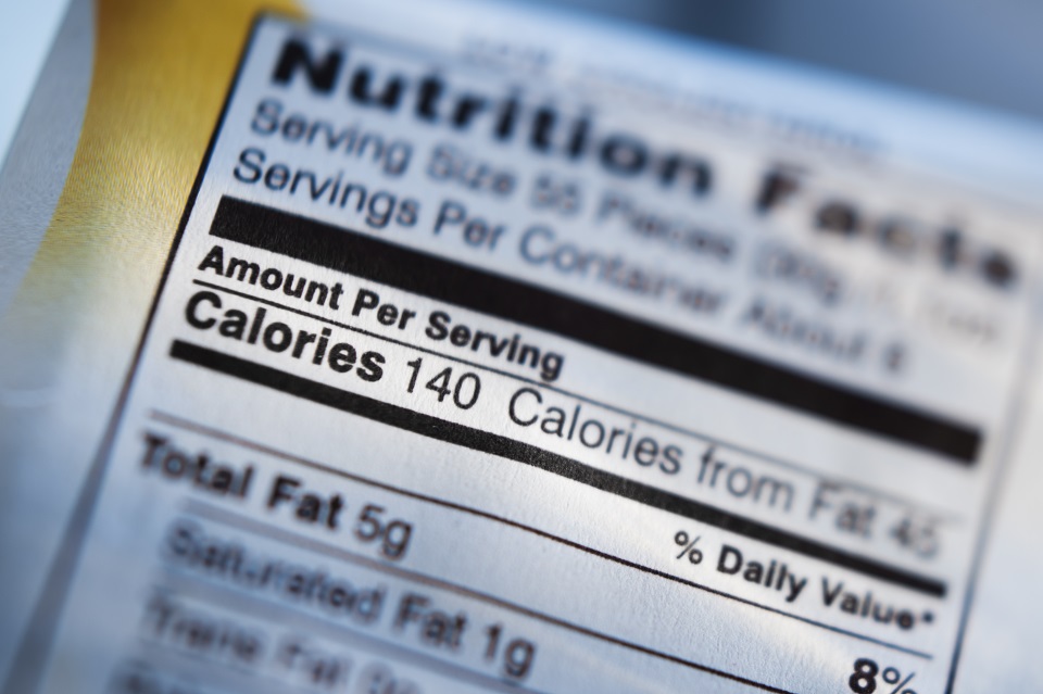 nutrition facts label