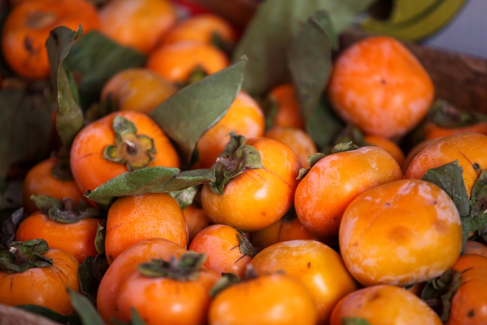 Image Of Ripe Japanese Persimmons In Autumn