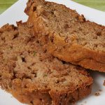 Apple zucchini bread slices on a plate.