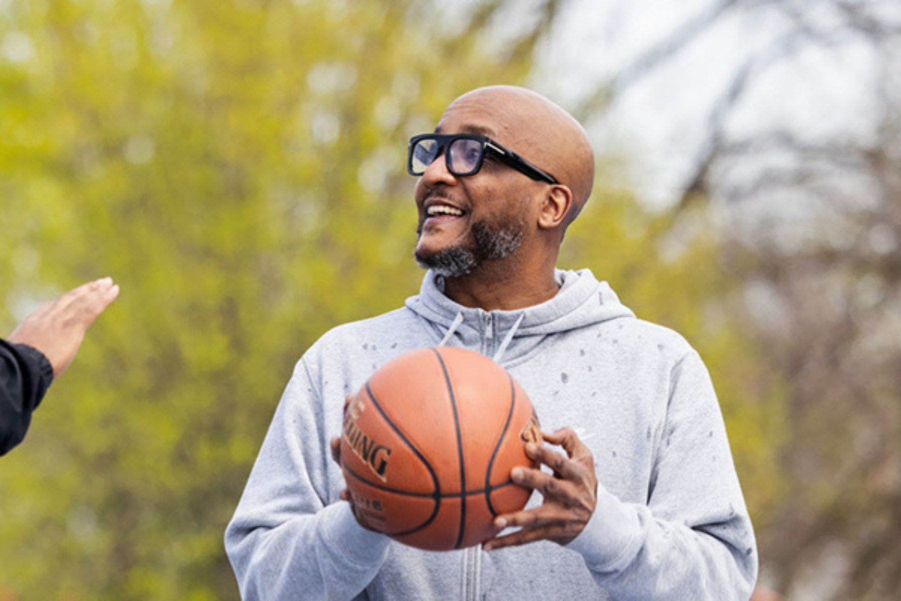 Man holding a basketball